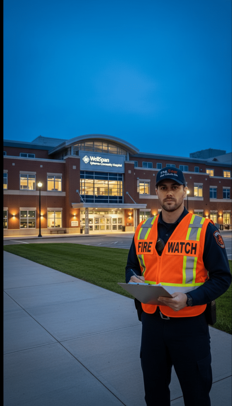 Fire watch guards in Akron Borough, PA
