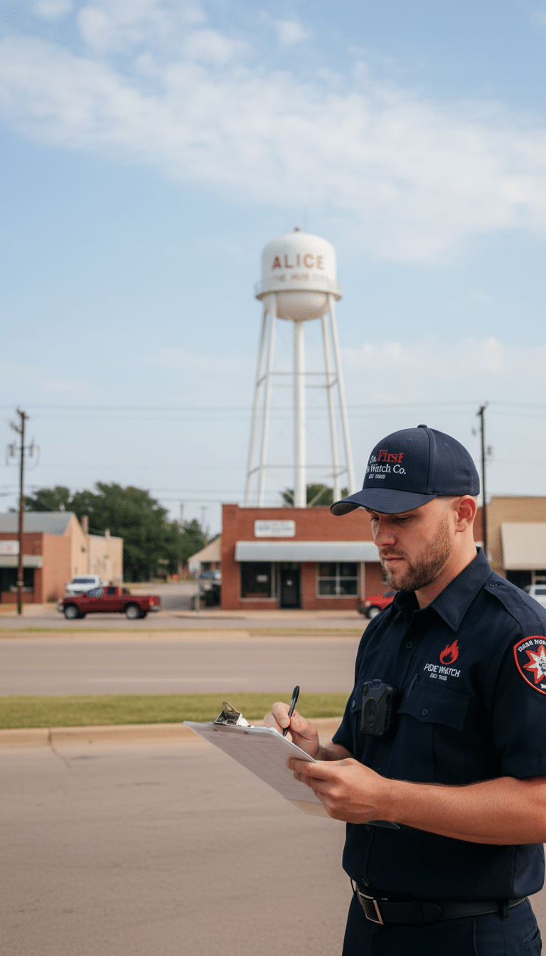 Fire watch guards in Alice, TX