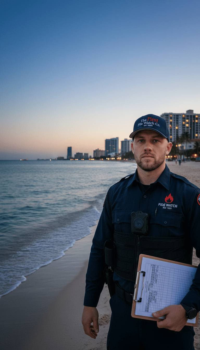 Fire watch guards in Bal Harbour Village, FL