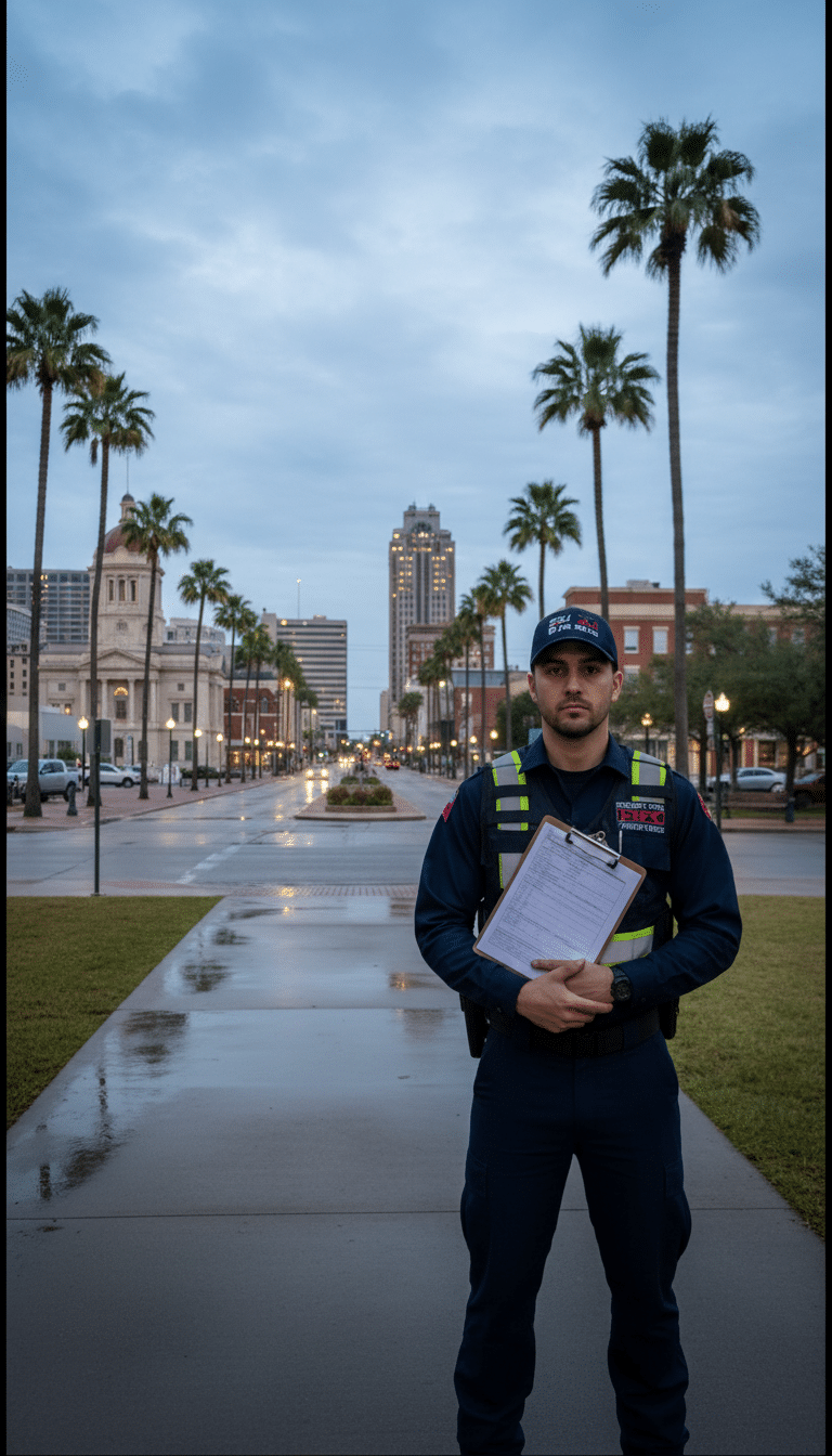 Fire watch guards in Brownsville, TX