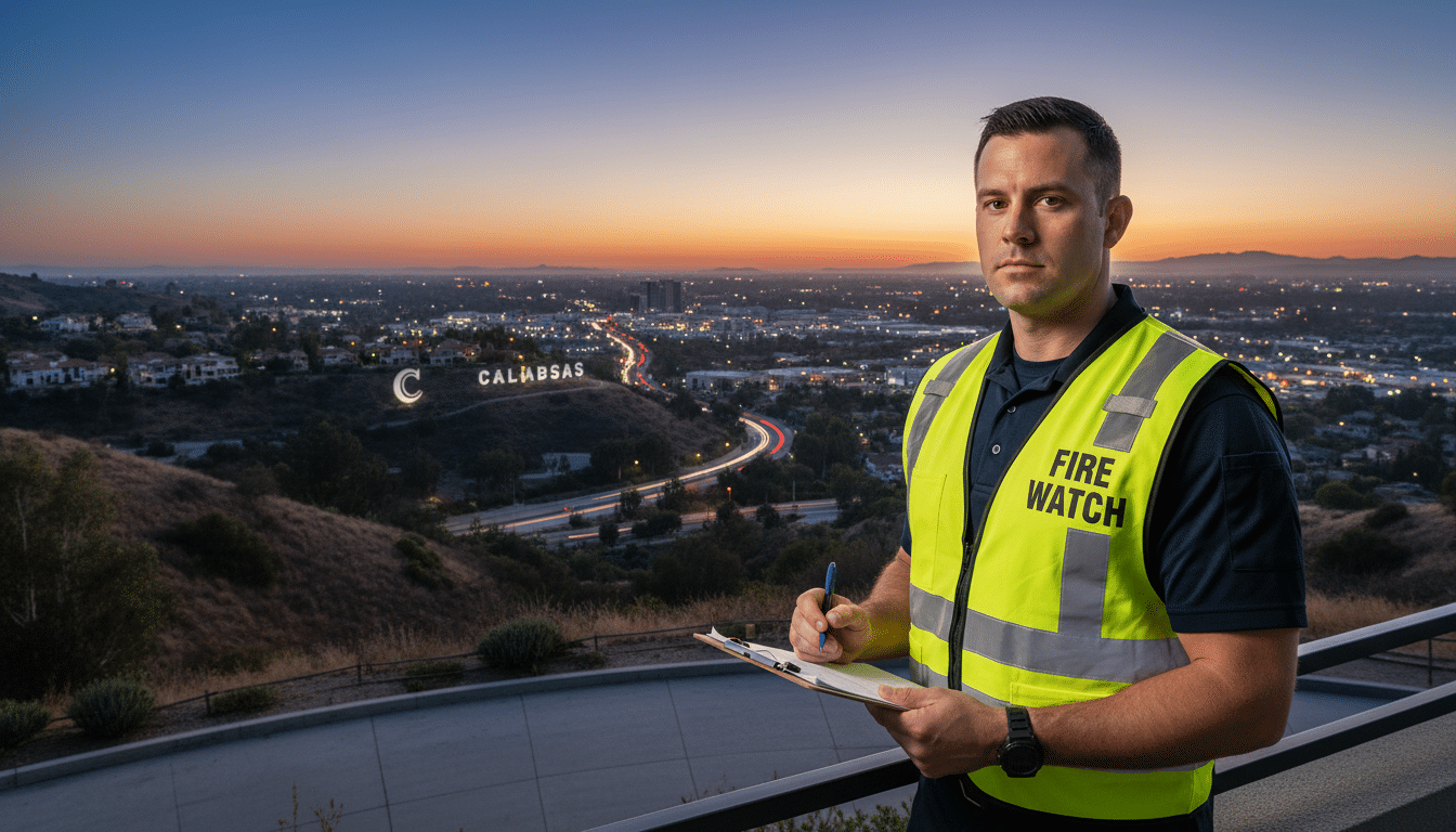 Fire watch guards in Calabasas, CA