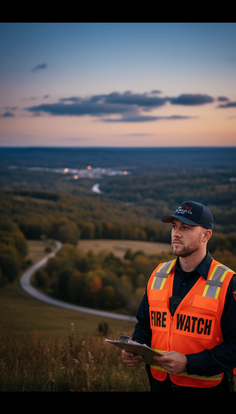 Fire watch guards in Clarksburg, WV