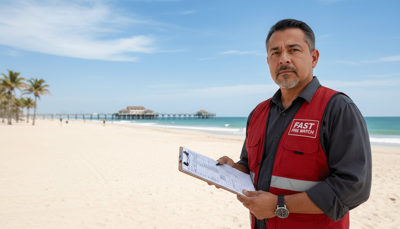 Fire watch guards in Cocoa Beach, FL
