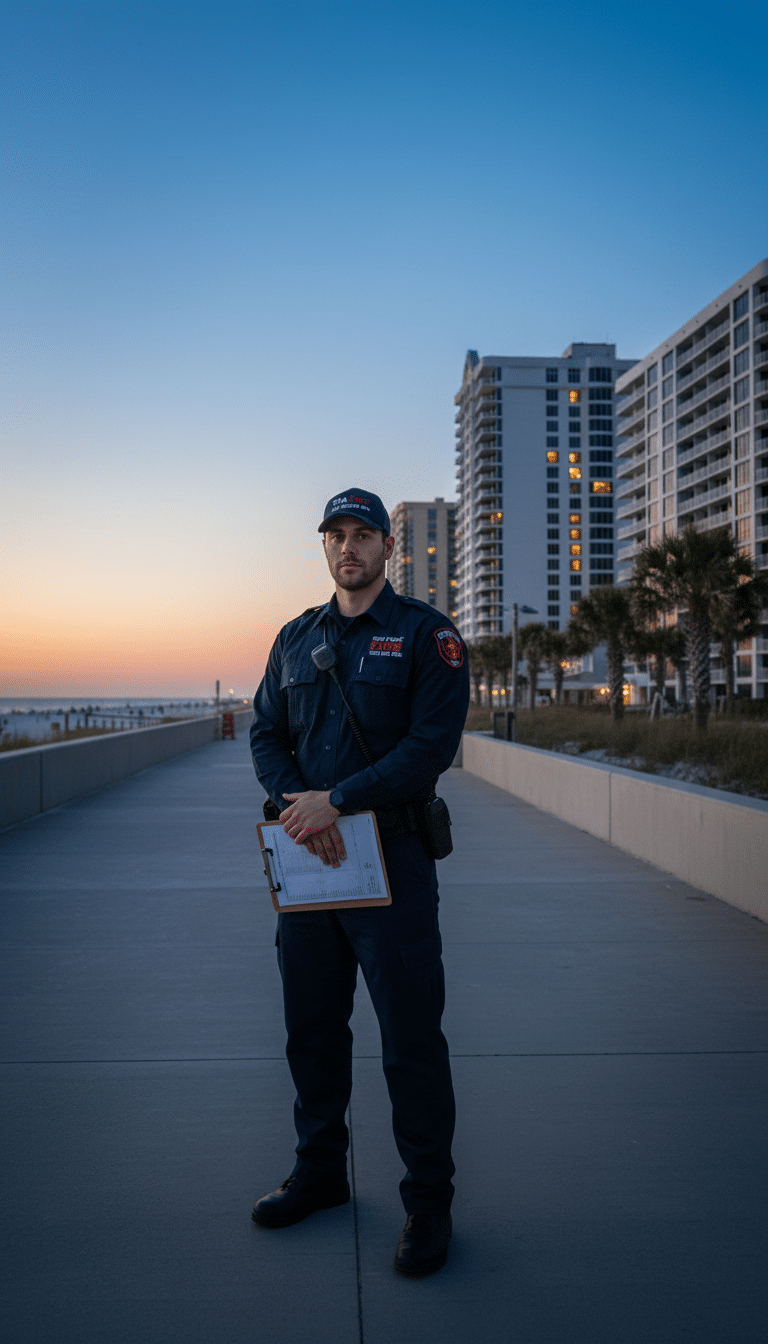 Fire watch guards in Daytona Beach Shores, FL