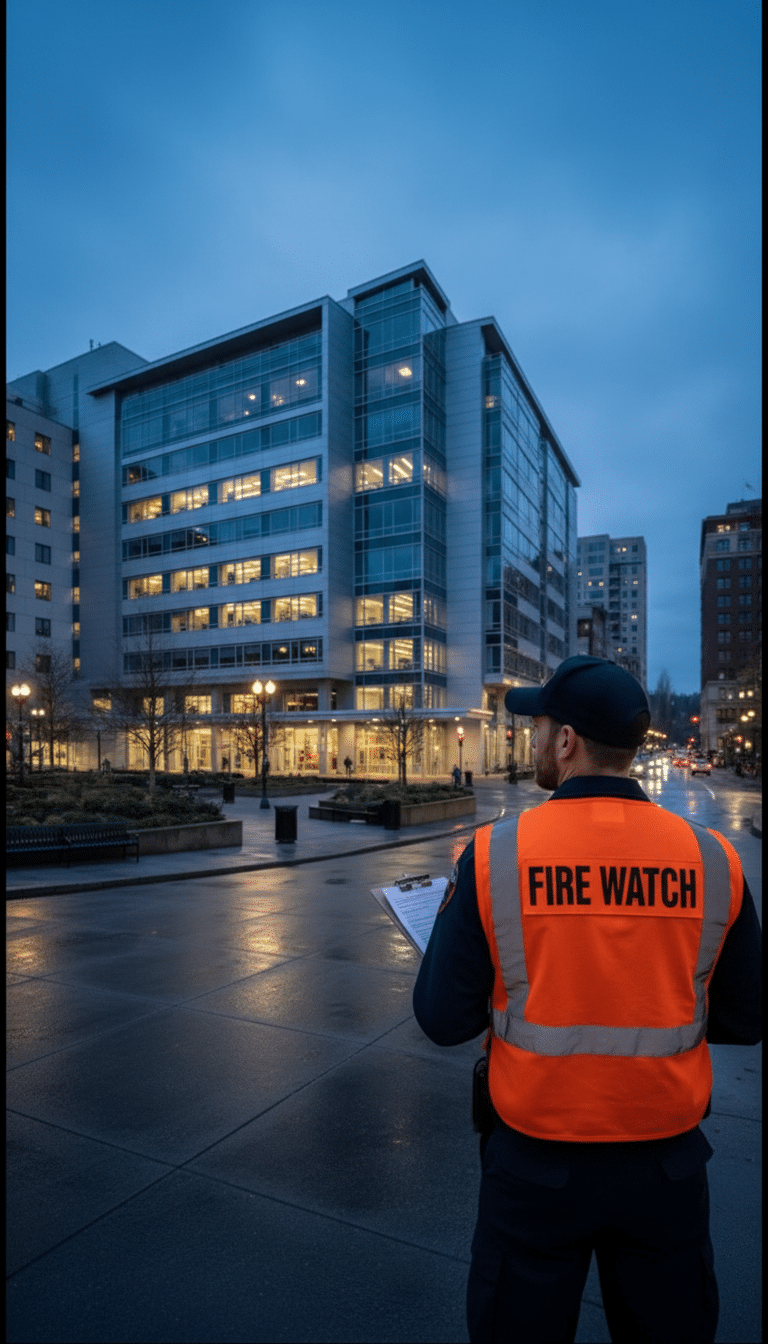 Fire watch guards in Everett, WA