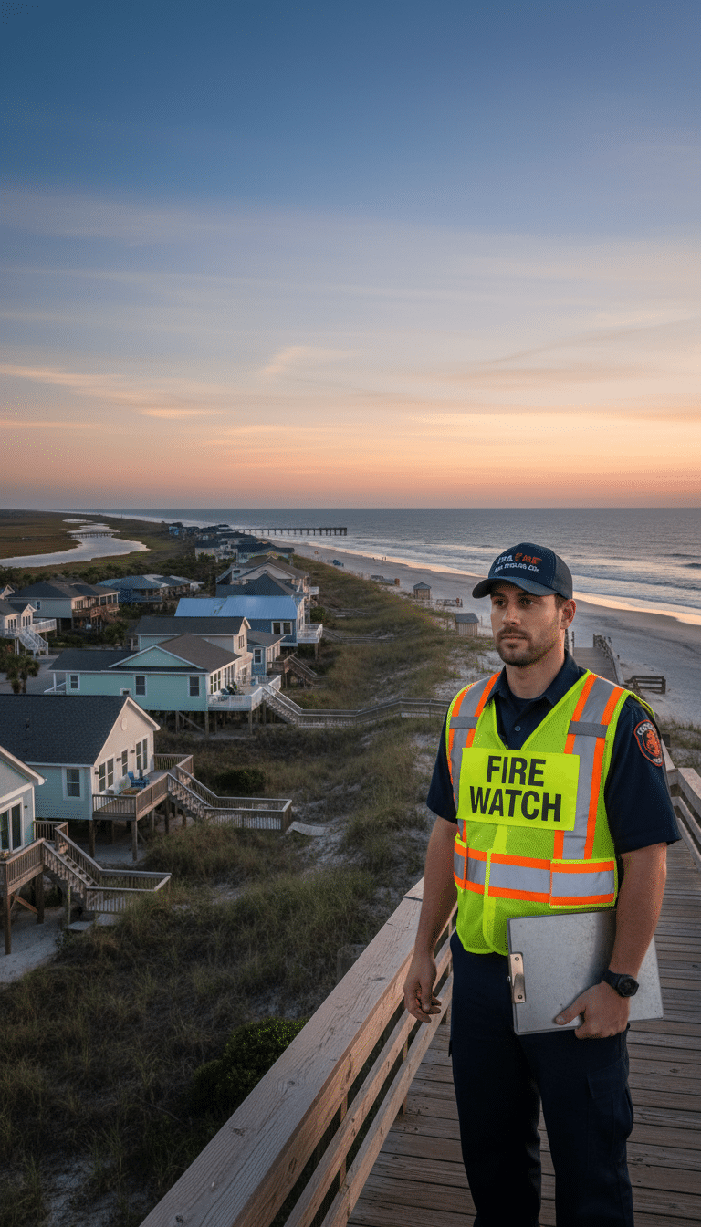 Fire watch guards in Holden Beach, NC