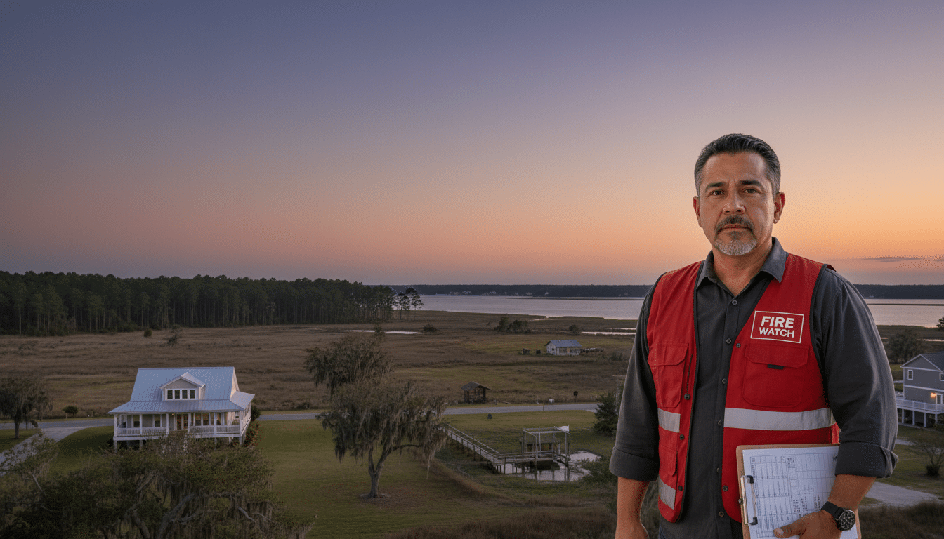 Fire watch guards in Holly Ridge, NC