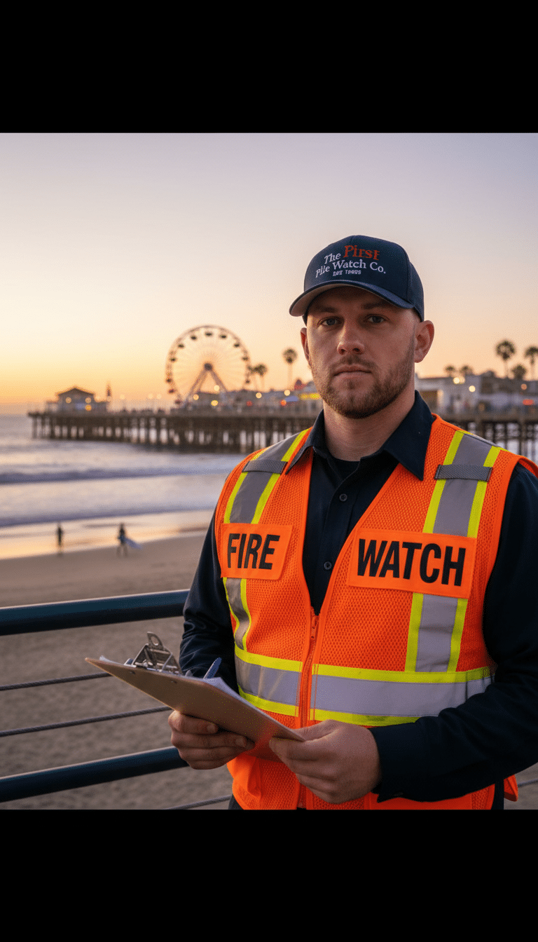 Fire watch guards in Huntington Beach, CA