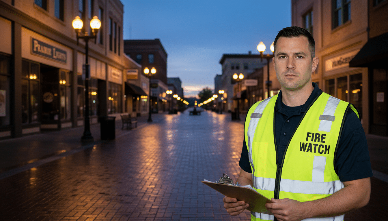 Fire watch guards in Iowa City, IA