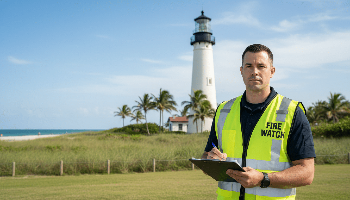 Fire watch guards in Key Biscayne Village, FL
