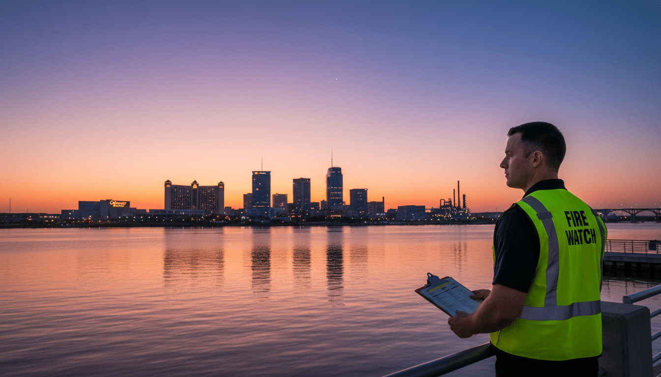 Fire watch guards in Lake Charles, LA