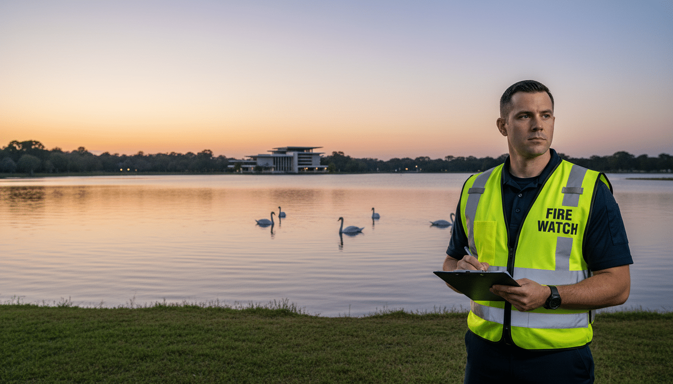 Fire watch guards in Lakeland Highlands, FL