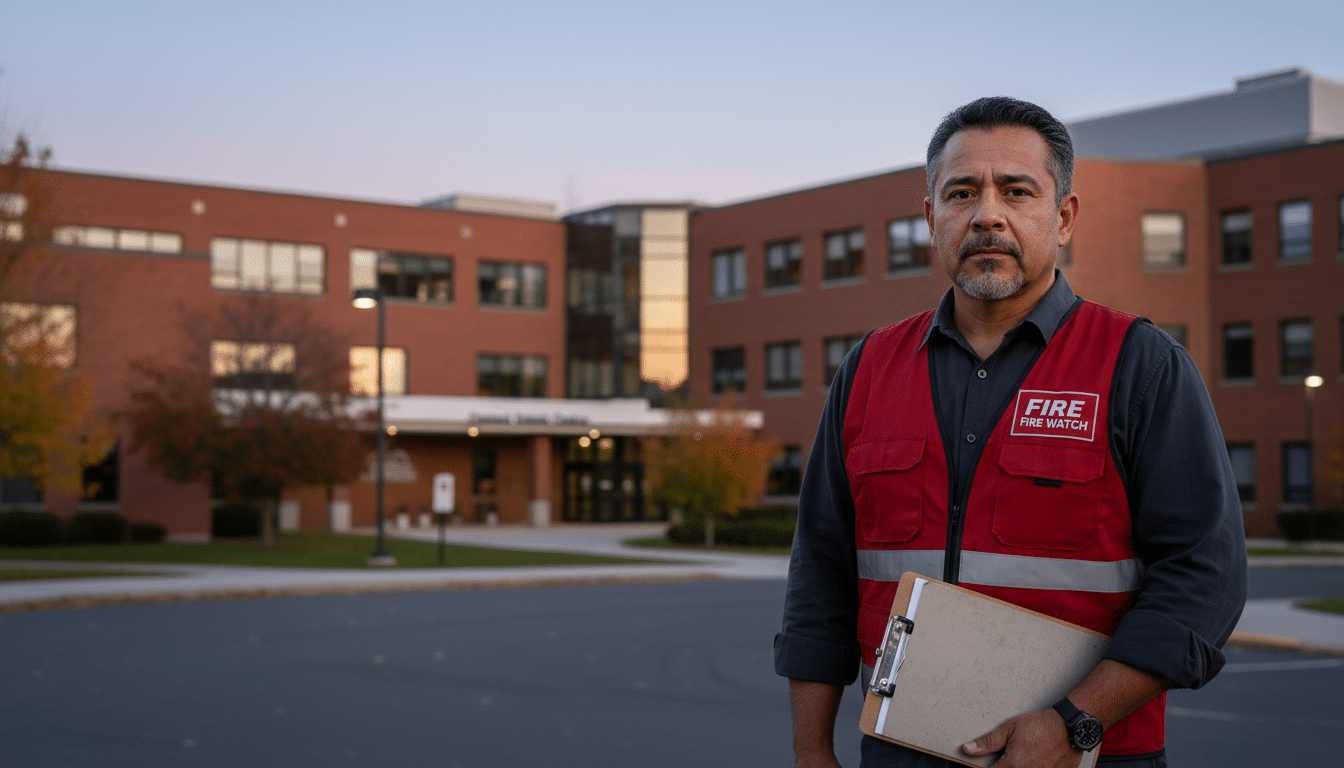 Fire watch guards in Lewiston, ME