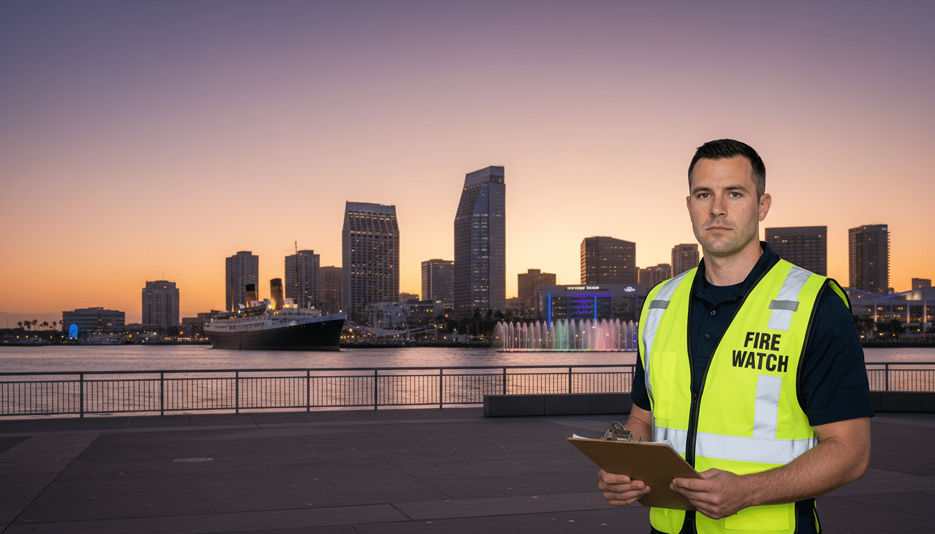 Fire watch guards in Long Beach, CA