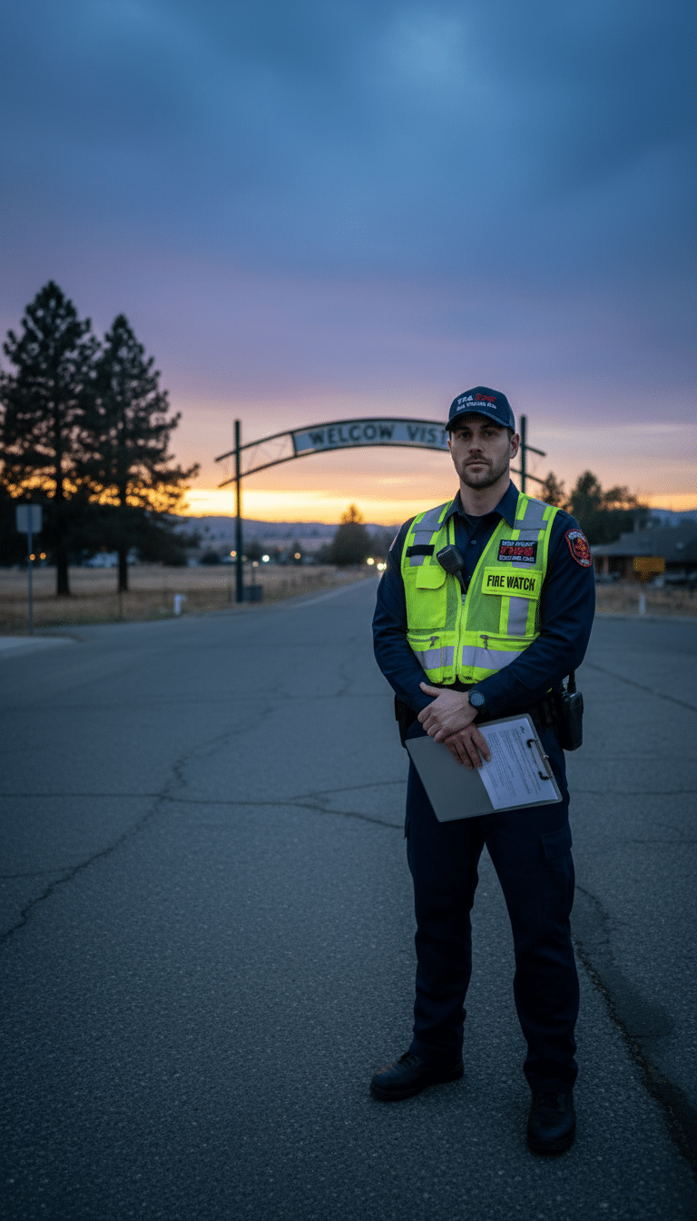 Fire watch guards in Meadow Vista, CA