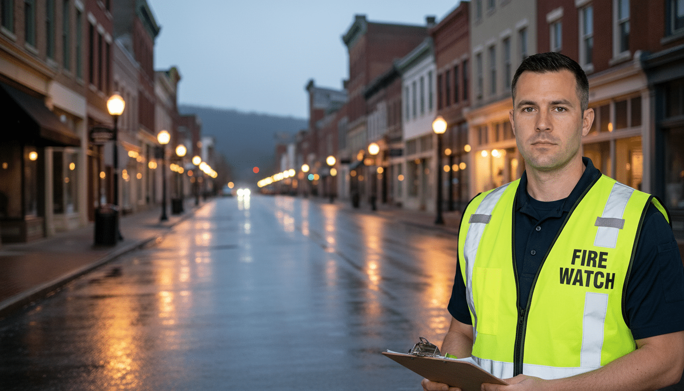 Fire watch guards in Morgantown, WV