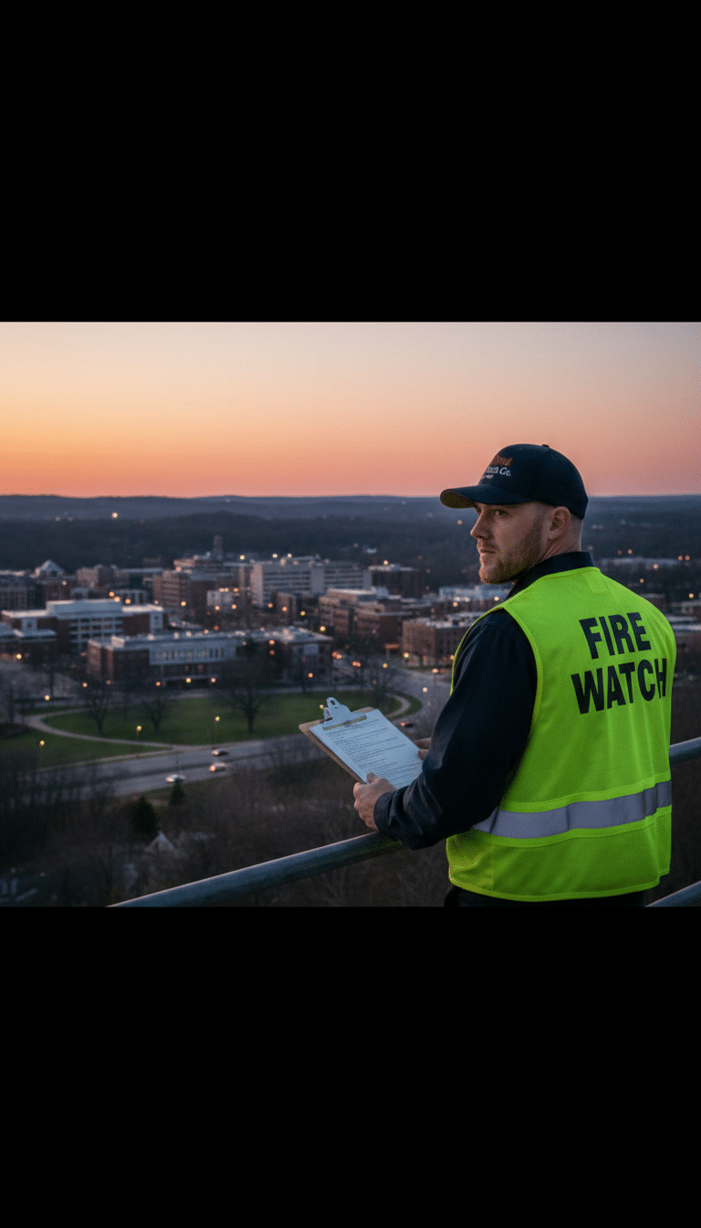 Fire watch guards in Newark, DE