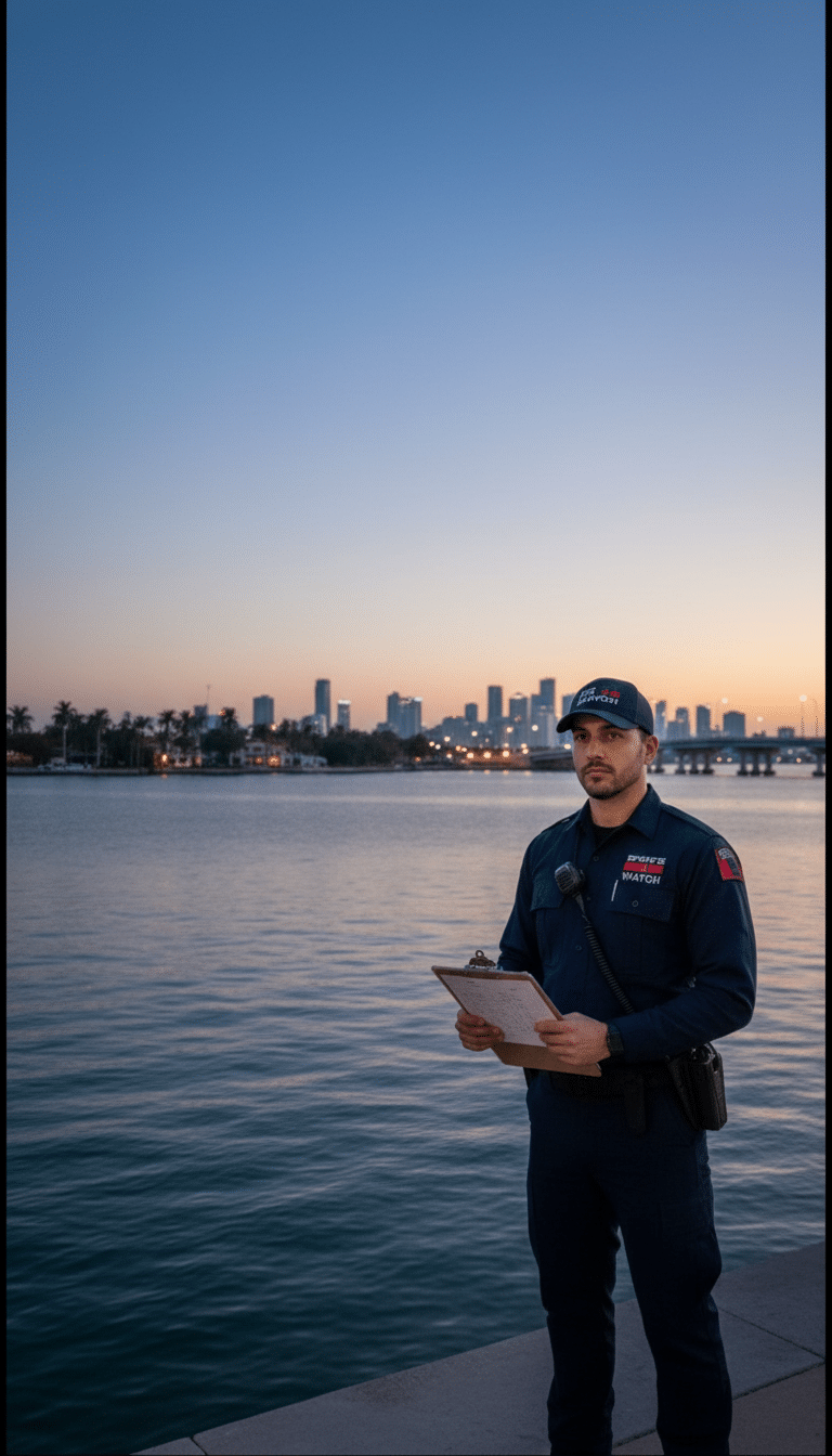 Fire watch guards in North Bay Village, FL