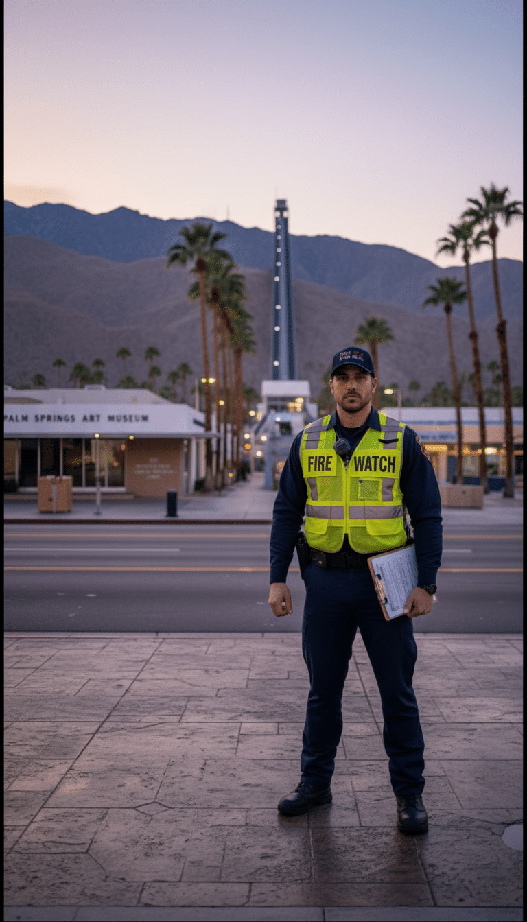 Fire watch guards in Palm Springs, CA