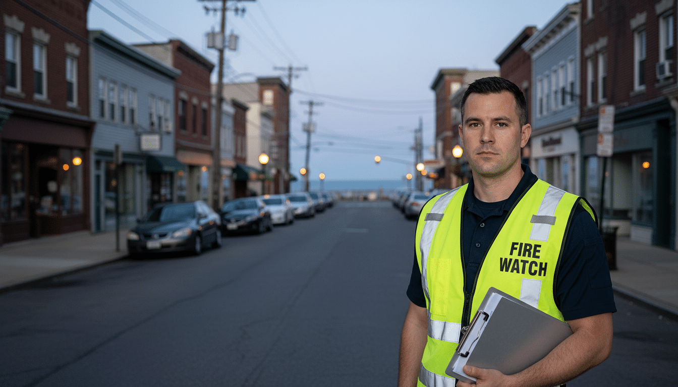 Fire watch guards in Revere, MA