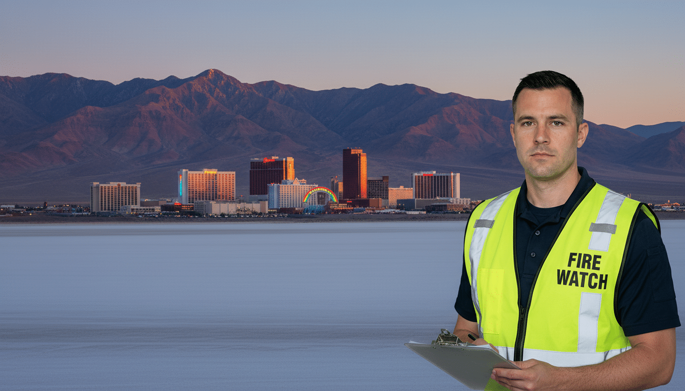 Fire watch guards in West Wendover, NV