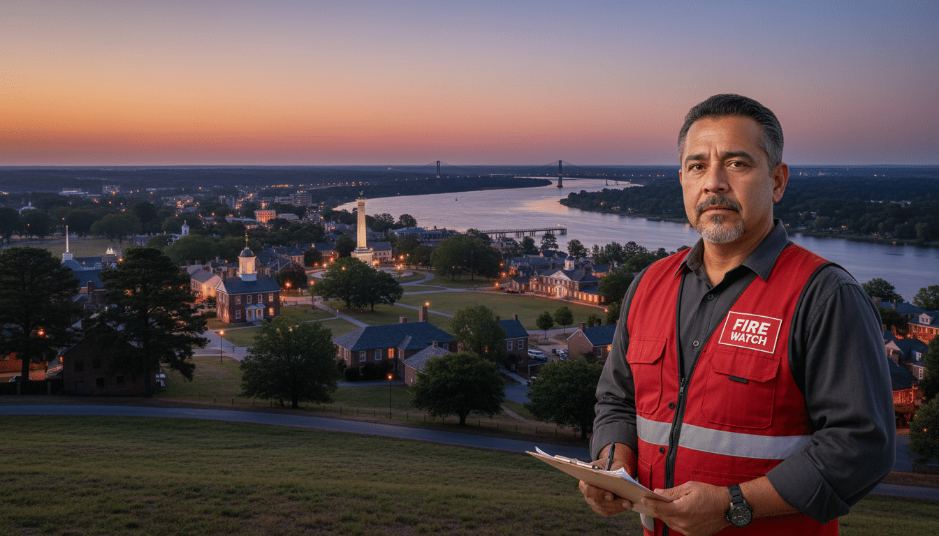 Fire watch guards in Yorktown, VA